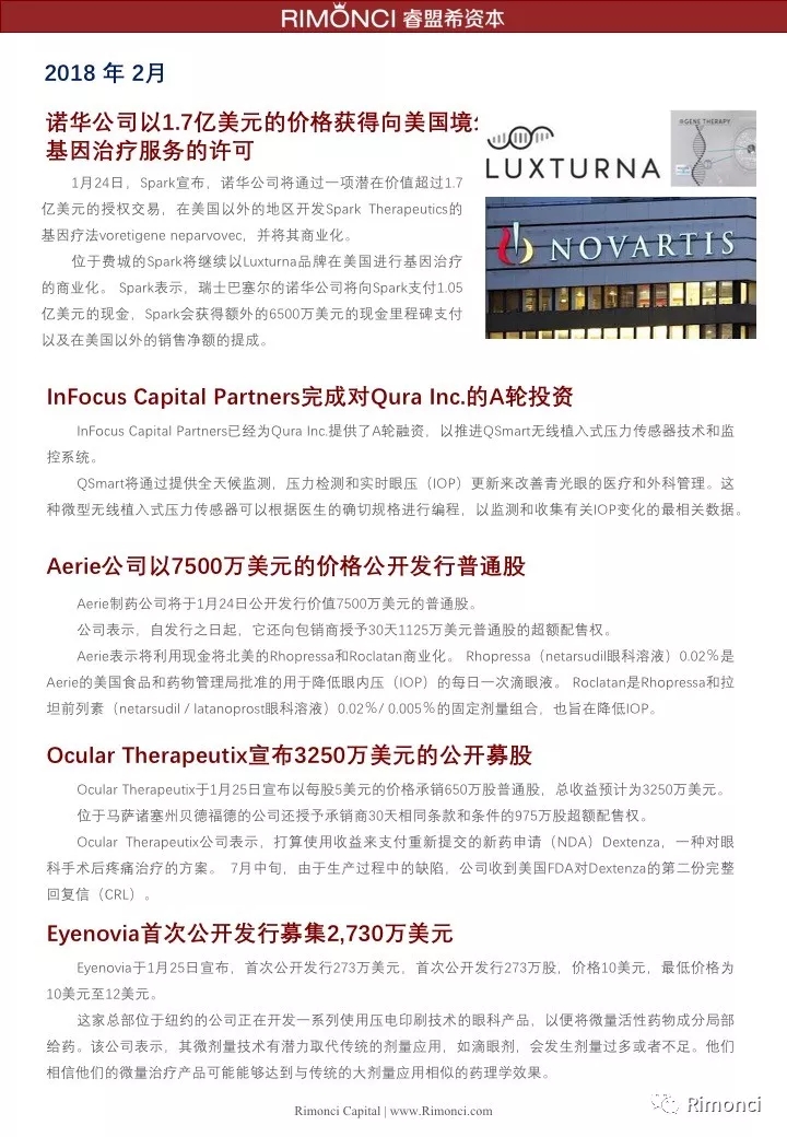 睿盟希视角：精编2018全球眼视光投融资案例