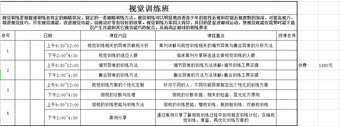 眼视光技术高级研修班可分模块报名学习了！！！